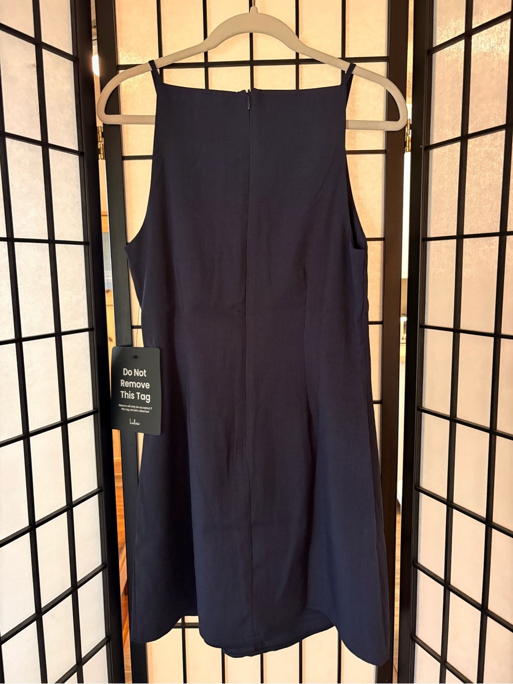 Lulu's Navy Halter Mini Dress - Picture 3 of 4
